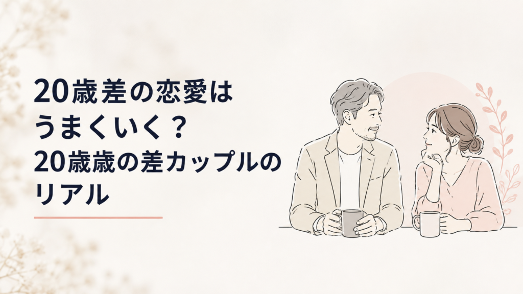 20歳の年齢差がありながら対等な関係で穏やかに会話する大人のカップル