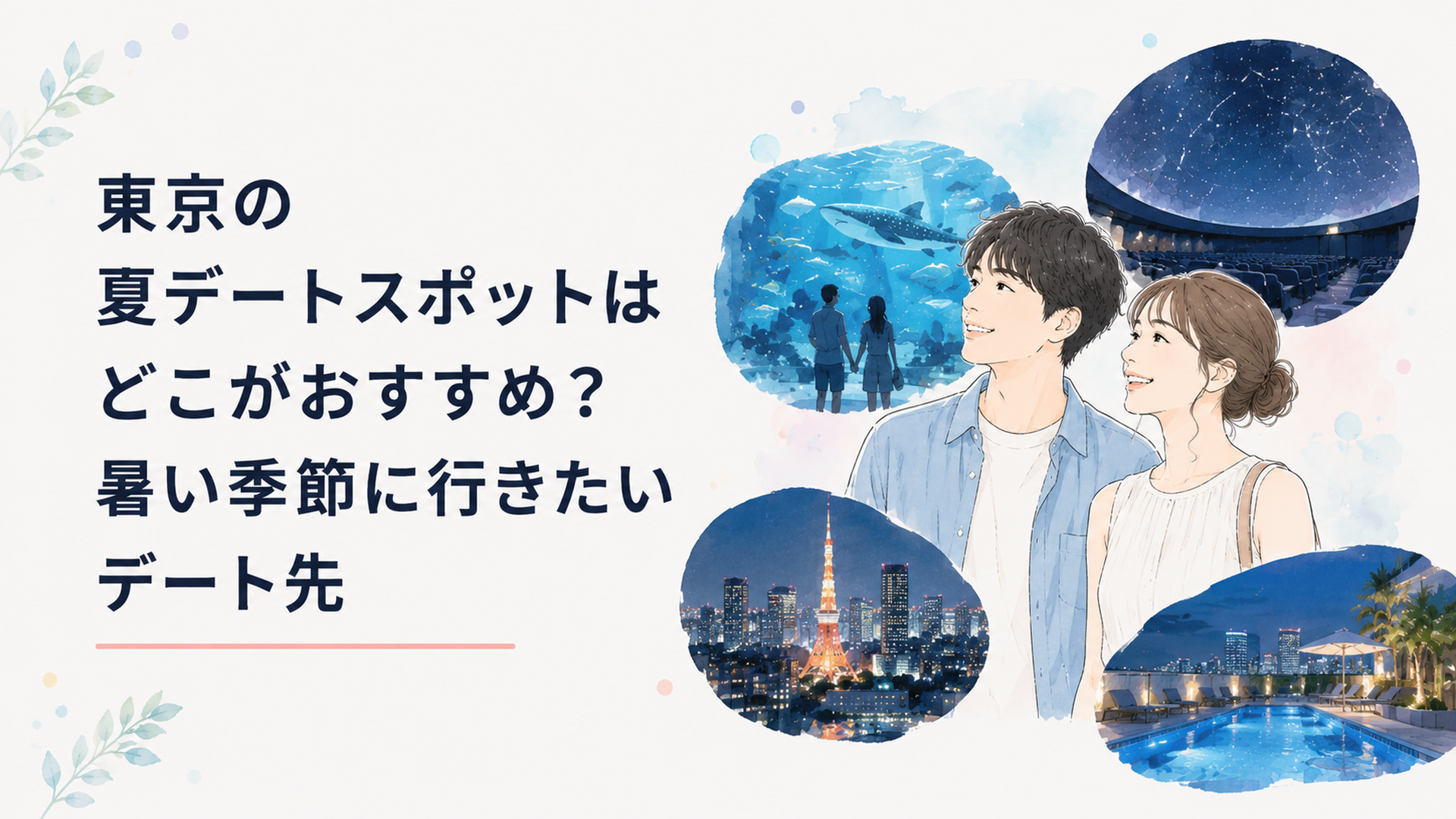 水族館やプラネタリウム、夜景やナイトプールなど東京の夏デートを楽しむカップル